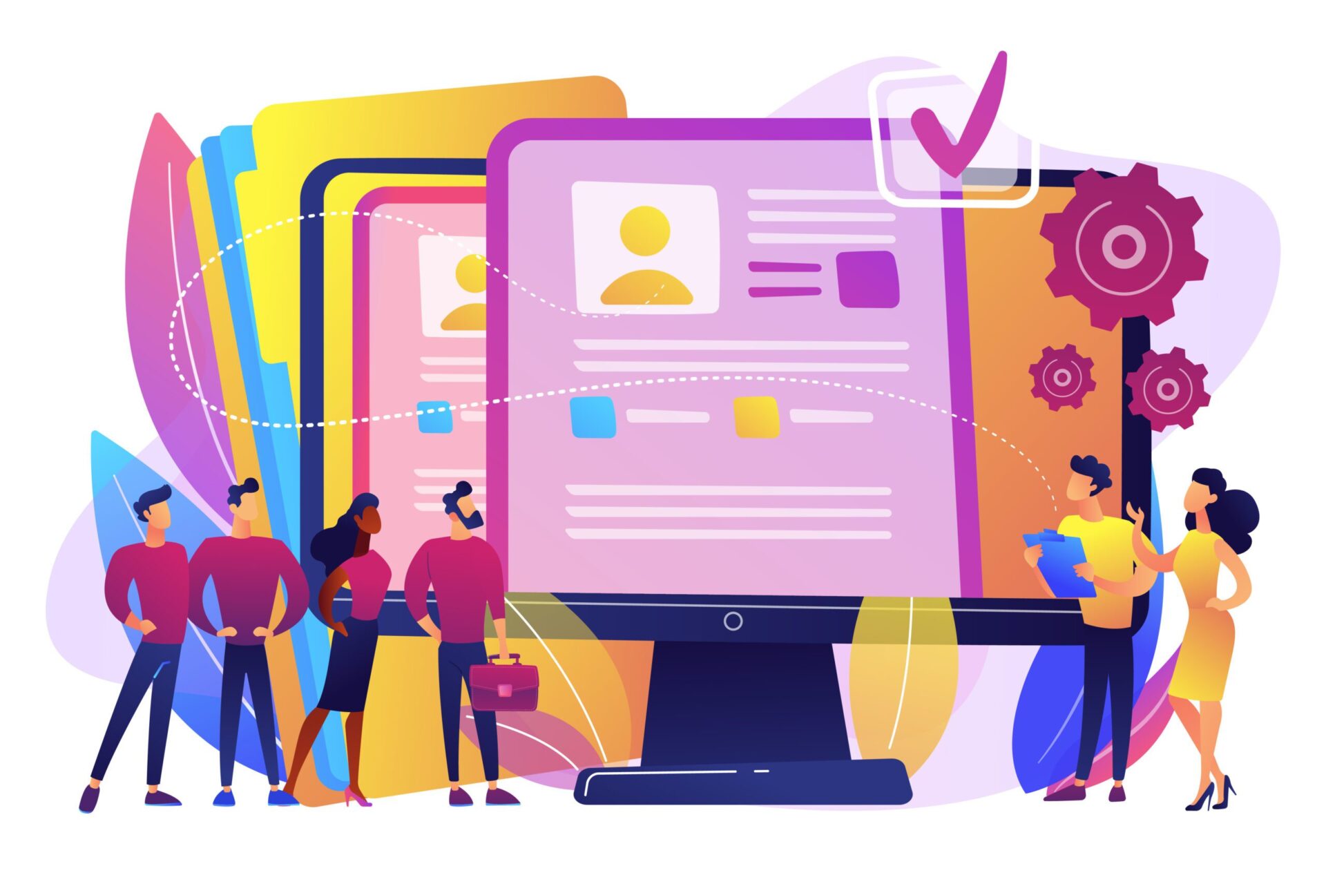 HR software concept vector illustration.
